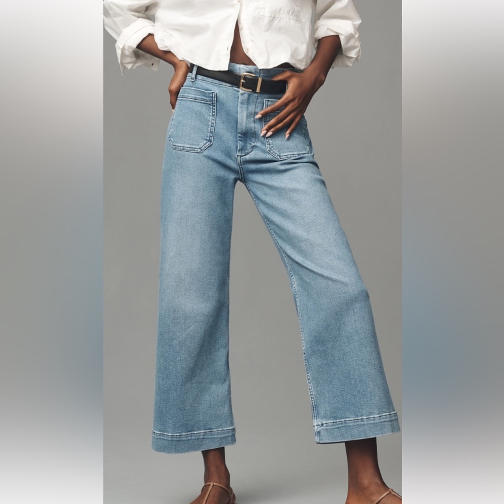 Maeve Blue Flare Wide Leg Jeans